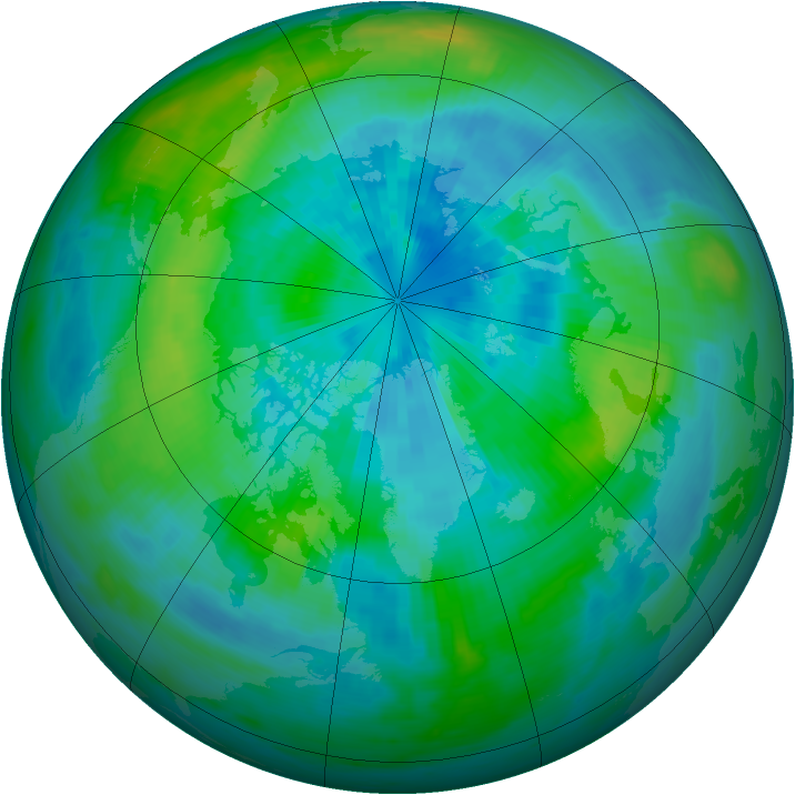 Arctic ozone map for 21 September 1985